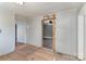 Dining room with hardwood floors and gray walls, needs renovation at 107 Mcginnis St, Kings Mountain, NC 28086