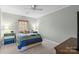 Well lit bedroom with colorful accents and carpeted floors at 13031 Westmoreland Farm Rd, Davidson, NC 28036