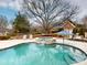 Backyard featuring a pool, spa, and lounge area, perfect for outdoor entertaining at 13031 Westmoreland Farm Rd, Davidson, NC 28036