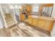 Open concept kitchen with stainless steel appliances and an island at 17015 Greenlawn Hills Ct, Charlotte, NC 28213