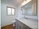 Modern bathroom with gray vanity and quartz top at 2705 Lowell Bethesda Rd, Gastonia, NC 28056