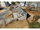 Aerial view of the home's side elevation and backyard at 5932 Gilchrist Cir, Belmont, NC 28012