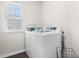 Well-lit laundry room with side-by-side washer and dryer at 712 Georgie St, Troutman, NC 28166