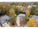 Aerial view of home with mature trees on a large lot, showcasing the neighborhood at 10015 Lattice Ct, Charlotte, NC 28269