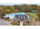 Community pool with clubhouse, pool deck, and mature trees in a well maintained neighborhood at 10015 Lattice Ct, Charlotte, NC 28269