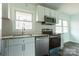 Modern kitchen featuring stainless steel appliances, granite countertops, backsplash and bright natural light at 1221 S Myrtle School Rd, Gastonia, NC 28052