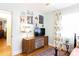 Bedroom with mid century modern dresser and gallery wall at 1223 India Hook Rd, Rock Hill, SC 29732