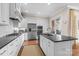 Well-lit kitchen with stainless steel appliances, white cabinetry, and dark countertops at 2218 Croydon Rd, Charlotte, NC 28207