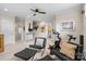 Cozy living room with a comfortable seating area and adjacent exercise area at 2218 Croydon Rd, Charlotte, NC 28207