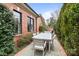 Outdoor dining area with ample seating for guests, framed by lush landscaping at 2218 Croydon Rd, Charlotte, NC 28207