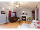 Cozy living room featuring a fireplace and hardwood floors at 234 Henson Ln, McConnells, SC 29726