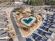 Aerial view of the community pool surrounded by parking and greenery at 5115 Waterloo Dr, Fort Mill, SC 29708