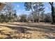 Large backyard with mature trees and a stone pathway at 529 Ambassador St, Charlotte, NC 28208