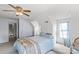 Bedroom featuring a bed with side table and a ceiling fan at 9635 Veronica Dr, Charlotte, NC 28215