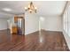 Dining room with hardwood floors and a chandelier at 2010 Durand Rd, Fort Mill, SC 29715