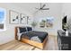 Main bedroom with high ceiling, hardwood floors, and TV at 2041 Greenoak Dr, Shelby, NC 28152