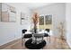 Small dining area with a round table and four chairs, next to a sliding glass door at 2041 Greenoak Dr, Shelby, NC 28152