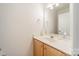 Simple bathroom with light wood cabinets, a white countertop, and a mirror at 2131 Ashley Glen Way, Indian Land, SC 29707