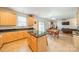 Open concept kitchen with island, stainless steel appliances, and view of living room at 2131 Ashley Glen Way, Indian Land, SC 29707