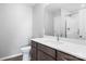 Modern bathroom with a vanity, toilet, and shower at 344 Luther Scronce Rd, Vale, NC 28168