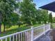 Scenic backyard view from deck, featuring lush greenery at 9 Pine Tree Rd, Salisbury, NC 28144