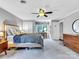 Bedroom with queen bed, built-in shelving and en-suite bathroom at 9 Pine Tree Rd, Salisbury, NC 28144