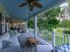 Relaxing front porch with seating, fan and view at 9 Pine Tree Rd, Salisbury, NC 28144