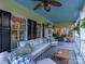 Inviting front porch with seating and blue ceiling at 9 Pine Tree Rd, Salisbury, NC 28144