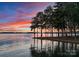 Scenic lakefront property at sunset at 155 Union Chapel Dr, Mooresville, NC 28117