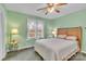Bedroom with double bed and ceiling fan at 3015 Pageland Hwy, Lancaster, SC 29720