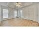 Bright bedroom with a ceiling fan, wood floors, and natural light at 4648 Madeline Dr, Rock Hill, SC 29732