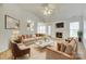 Cozy living room with vaulted ceilings, fireplace, and ample seating at 4648 Madeline Dr, Rock Hill, SC 29732
