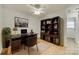 Office with ceiling fan, wood floors, desk, chair, and bookshelf at 4648 Madeline Dr, Rock Hill, SC 29732