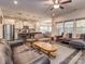 Open concept kitchen with island, stainless steel appliances and pendant lights at 5220 Admirals Lndg, Lancaster, SC 29720