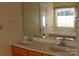 Bathroom with double vanity, large mirror and garden window at 843 Fairway Dr # 44, Kannapolis, NC 28081