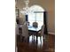 Dining room with hardwood floors and arched window at 2521 Whistler Ct, Newton, NC 28658