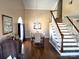 Formal dining room with hardwood floors and chandelier at 2521 Whistler Ct, Newton, NC 28658