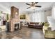 Cozy living room featuring a brick fireplace and comfy seating at 2961 Great Falls Hwy, Lancaster, SC 29720