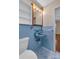 Light blue bathroom with sink and medicine cabinet at 3003 River Rd, Shelby, NC 28152