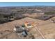 Aerial view of a new house under construction in a rural setting at 343 North Brook Iii School Rd, Vale, NC 28168