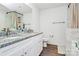 Double vanity bathroom with granite countertop and bathtub at 5510 Brickstone Dr, Charlotte, NC 28227