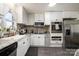 White kitchen with stainless steel appliances and granite counters at 1241 Red River Rd, Rock Hill, SC 29730