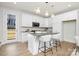 Modern kitchen featuring an island, stainless steel appliances, white cabinets and stylish pendant lighting at 1739 Dunloe St # 8242, Charlotte, NC 28206