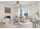 Bright living room featuring modern decor, fireplace, large windows, and neutral color palette at 1739 Dunloe St # 8242, Charlotte, NC 28206