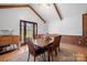 Dining area with wooden table and access to backyard at 2356 Ben Yount Ln, Vale, NC 28168