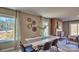 Dining area with table, chairs, fireplace and windows at 3032 Ora Smith Rd, Lincolnton, NC 28092