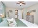 Main bedroom with bedside table, modern lighting and a view to a bathroom and closet at 4321 Gillespie Ct, Charlotte, NC 28205