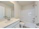 Clean bathroom with a bathtub, shower, and vanity at 4474 Doyle Ridge Rd, Maiden, NC 28650