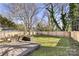 Expansive backyard with a wooden deck, lush lawn, and a newly installed wooden fence at 506 Campus St, Charlotte, NC 28216