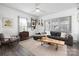 Bright living room showcasing a comfortable sofa, unique coffee table, and ample natural light at 506 Campus St, Charlotte, NC 28216